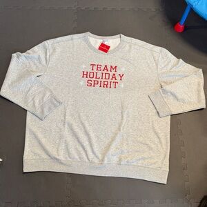 Wondershop Holiday Sweatshirt "Team Holiday Spirit" Heather Gray Sz 4XL Tall NEW